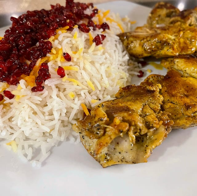 Zereshk Polo (GF) (Halal).